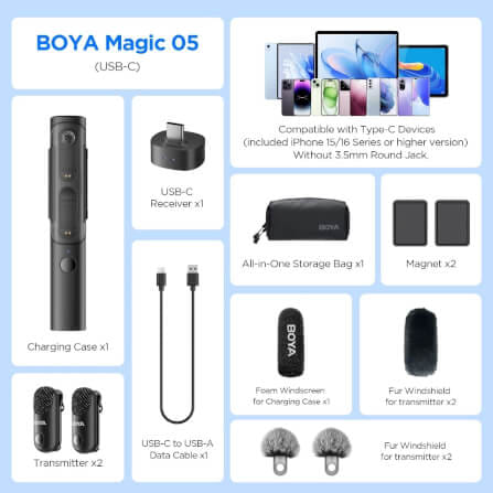 ไมโครโฟนไร้สาย BOYA MICROPHONE BOYA MAGIC-05_1